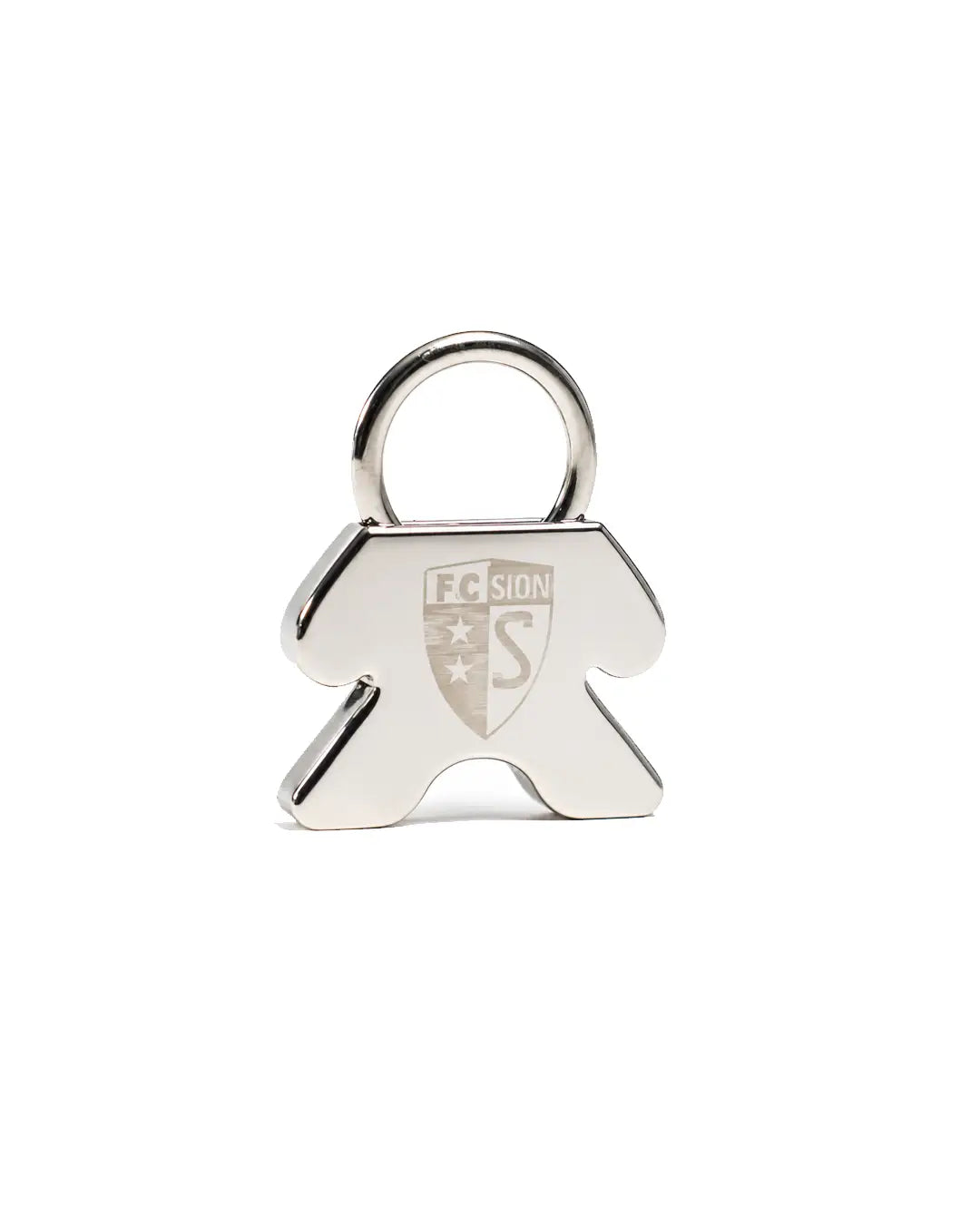 Porte-clés en métal avec logo du FC Sion gravé